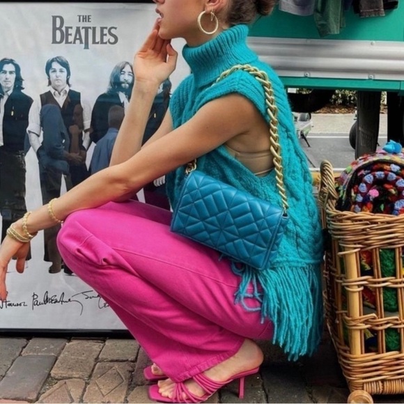 Zara Hot Pink Jeans Barbie Denim High Rise Straight 90s Y2K Street Festival 8 - Picture 1 of 15